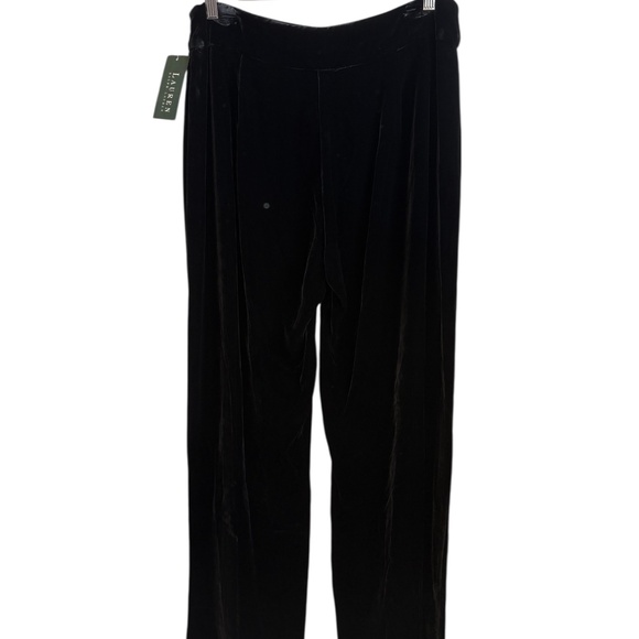 Y2K Lauren Ralph Lauren Velvet Pants Women New With Tags Elastic Waist Sz 12 - Picture 1 of 8
